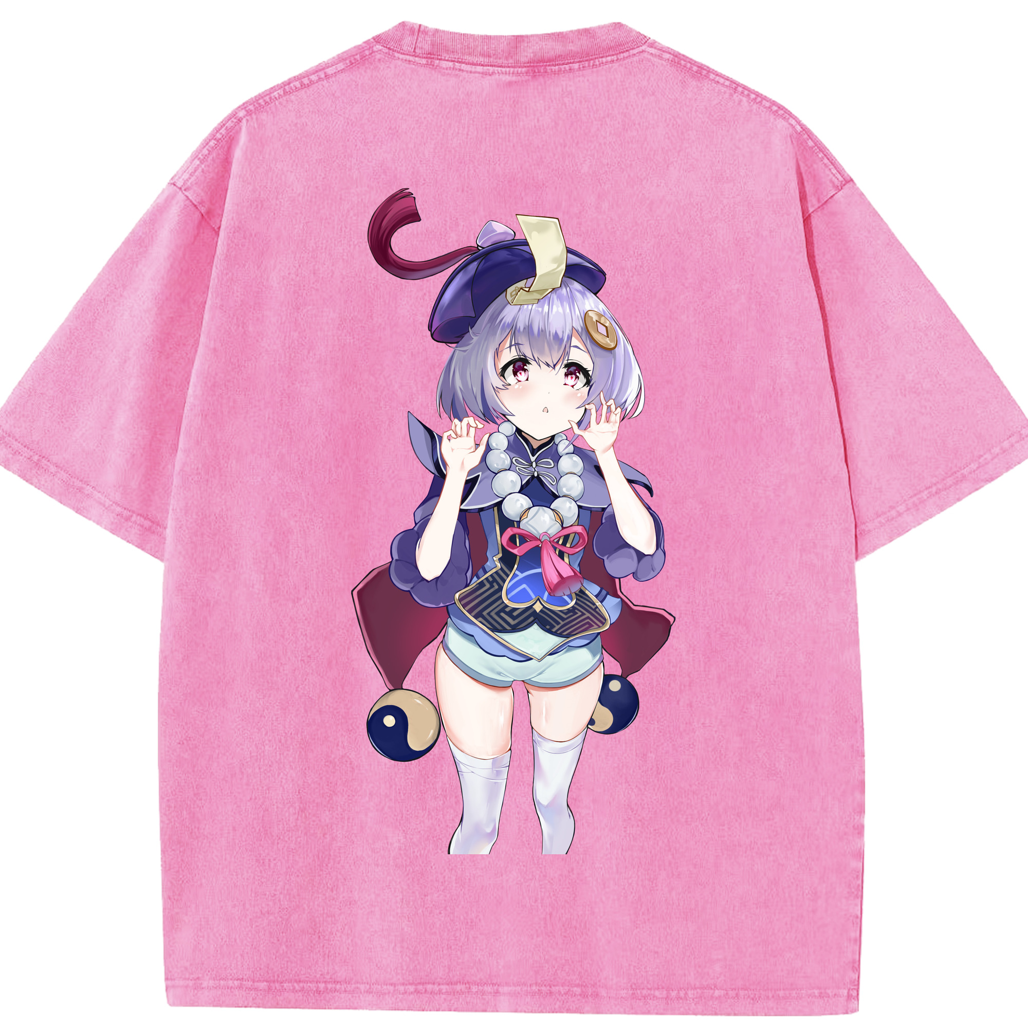 げんし神 七七 なな  genshin Nana 綿100% ヴィンテージ風 半袖Tシャツ（背面プリント）